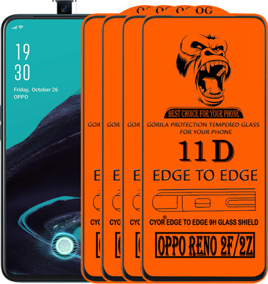 CYOR Edge To Edge Tempered Glass for Oppo Reno2 F(Pack of 4)