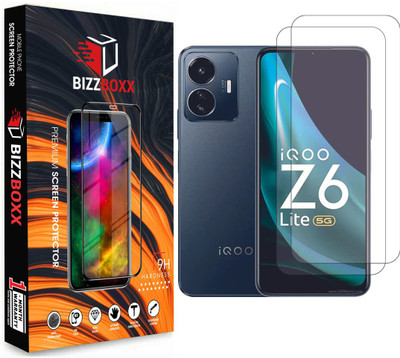 BizzBoxx Edge To Edge Tempered Glass for iQOO Z6 Lite 5G**DuraGlass**/Full Screen Coverage-Edge to Edge/9H Hardness(Pack of 2)