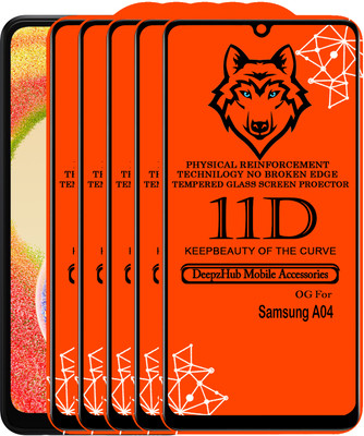 CRodible Edge To Edge Tempered Glass for Samsung Galaxy A04(Pack of 5)