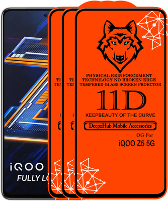 CRodible Edge To Edge Tempered Glass for IQOO Z5 5G(Pack of 3)