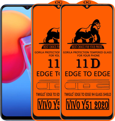 TWIGLO Edge To Edge Tempered Glass for VIVO Y51 2020(Pack of 2)