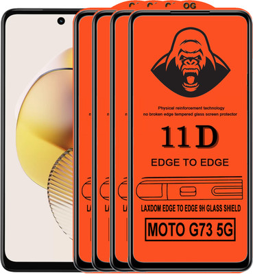 Laxdom Edge To Edge Tempered Glass for MOTO G73 5G(Pack of 4)