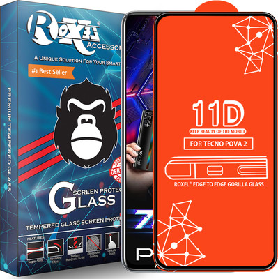 Roxel Edge To Edge Tempered Glass for Tecno Pova 2(Pack of 1)