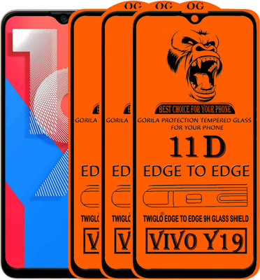 TWIGLO Edge To Edge Tempered Glass for VIVO Y19(Pack of 3)