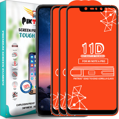 PikTrue Edge To Edge Tempered Glass for Mi Redmi Note 6 Pro(Pack of 3)