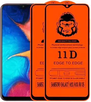 1DOLLAR Edge To Edge Tempered Glass for Samsung Galaxy A20 -11D Glass -9H-11D(Pack of 2)