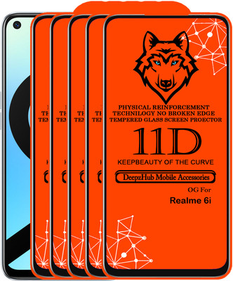 DeepzHub Edge To Edge Tempered Glass for Realme 6i(Pack of 5)