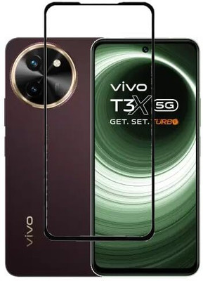 welldesign Edge To Edge Tempered Glass for vivo T3x 5G, vivo T3x(Pack of 1)