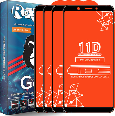 Roxel Edge To Edge Tempered Glass for OPPO Realme 1(Pack of 4)