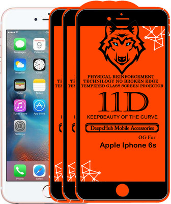 DeepzHub Edge To Edge Tempered Glass for Apple iPhone 6s(Pack of 3)