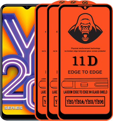 Laxdom Edge To Edge Tempered Glass for VIVO Y20I(Pack of 3)