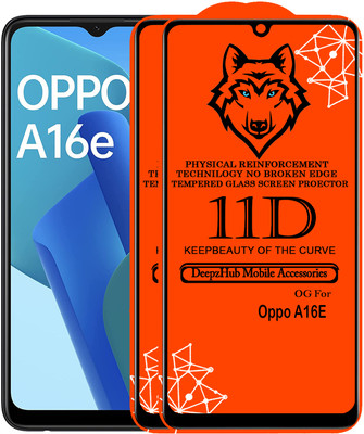 DeepzHub Edge To Edge Tempered Glass for OPPO A16E(Pack of 2)