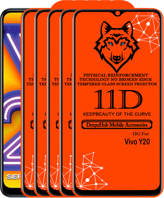 DeepzHub Edge To Edge Tempered Glass for Vivo Y20(Pack of 5)