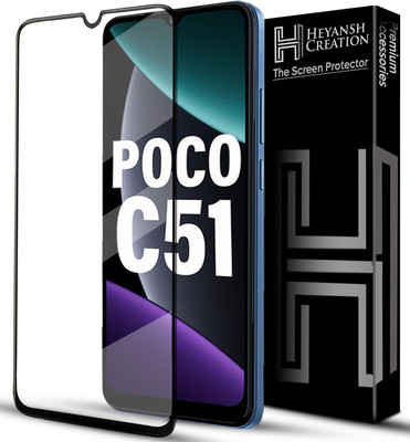 HEYANSH CREATION Edge To Edge Tempered Glass for POCO C51(Pack of 1)