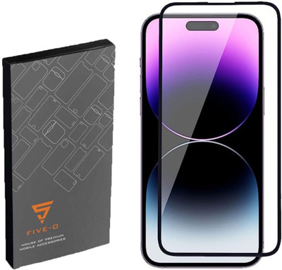 FIVE-O Edge To Edge Tempered Glass for Apple iPhone 14 Pro Max Self Installation Kit(Pack of 2)