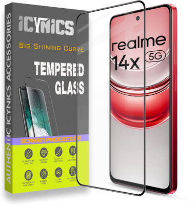 ICYNICS Edge To Edge Tempered Glass for Realme 14X 5G, Anti-Fingerprint, Scratch Resistant, Waterproof, Oil-resistant, Bubble-Free, Anti-Static with Full Screen Coverage & Easy Installation(Pack of 1)