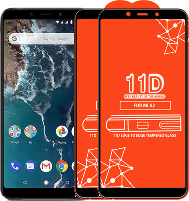 Roxel Edge To Edge Tempered Glass for Mi A2(Pack of 2)