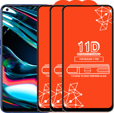 Roxel Edge To Edge Tempered Glass for Realme 7 Pro(Pack of 3)