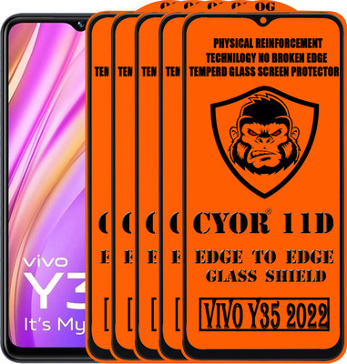 CYOR Edge To Edge Tempered Glass for VIVO Y35 2022(Pack of 5)