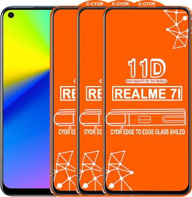 CYOR Edge To Edge Tempered Glass for REALME 7I(Pack of 3)