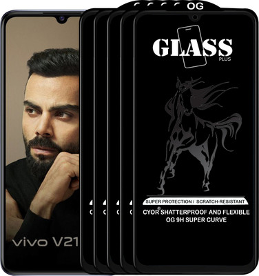 CYOR Edge To Edge Tempered Glass for VIVO V21E 5G(Pack of 5)