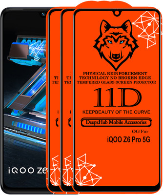CRodible Edge To Edge Tempered Glass for IQOO Z6 Pro 5G(Pack of 3)