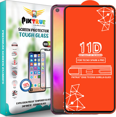 PikTrue Edge To Edge Tempered Glass for Tecno Spark 6 Pro(Pack of 1)