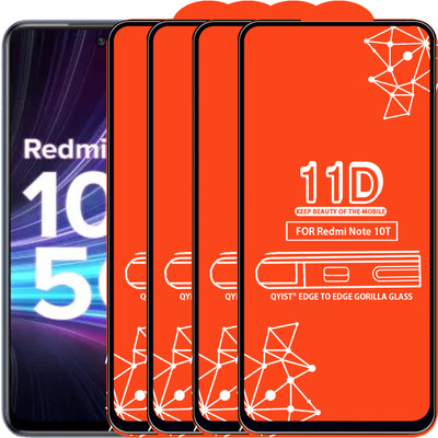 Qyist Edge To Edge Tempered Glass for Redmi Note 10T(Pack of 4)