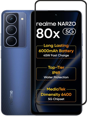 VDAT Edge To Edge Tempered Glass for realme Narzo 80x 5G, realme Narzo 80x(Pack of 1)