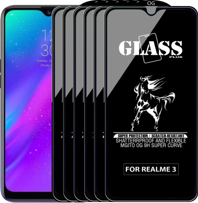 MGito Edge To Edge Tempered Glass for Realme 3(Pack of 6)