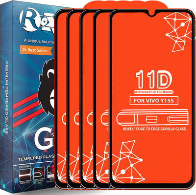 Roxel Edge To Edge Tempered Glass for Vivo Y15S(Pack of 5)