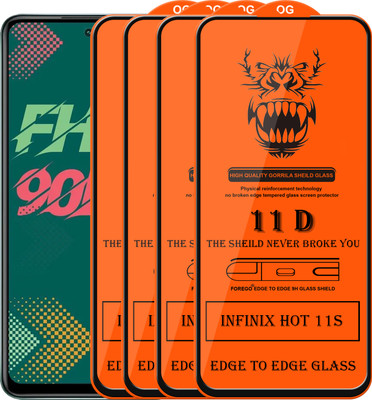 Forego Edge To Edge Tempered Glass for Infinix Hot 11s(Pack of 4)