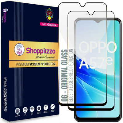 Shoppitzzo Edge To Edge Tempered Glass for oppo A57E (6.56 Inch)(Pack of 2)