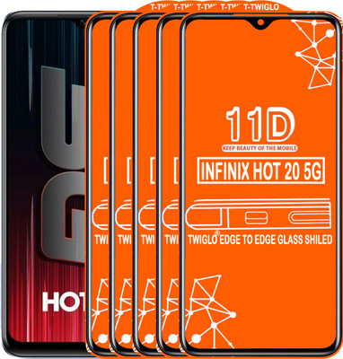 TWIGLO Edge To Edge Tempered Glass for INFINIX HOT 20 5G(Pack of 5)