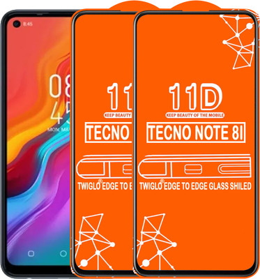 TWIGLO Edge To Edge Tempered Glass for TECNO NOTE 8I(Pack of 2)
