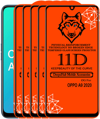 DeepzHub Edge To Edge Tempered Glass for OPPO A9 2020(Pack of 5)