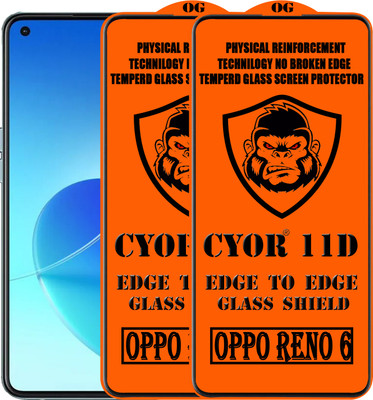 CYOR Edge To Edge Tempered Glass for OPPO RENO 6(Pack of 2)