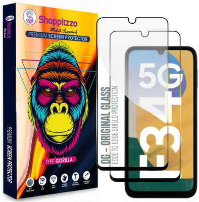 Shoppitzzo Edge To Edge Tempered Glass for Samsung F34 5g | Samsung M34 5G | Samsung A24 5G**NeoShield**Millitary Grade-Anti Explosion-Tempered Glass/Full Screen Coverage-Edge to Edge/9H Hardness/With Easy Installation Kit(Pack of 2)