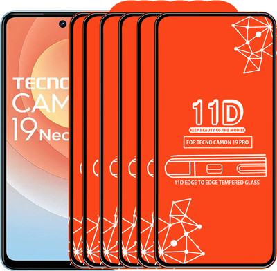 Roxel Edge To Edge Tempered Glass for Tecno Camon 19 Pro(Pack of 6)