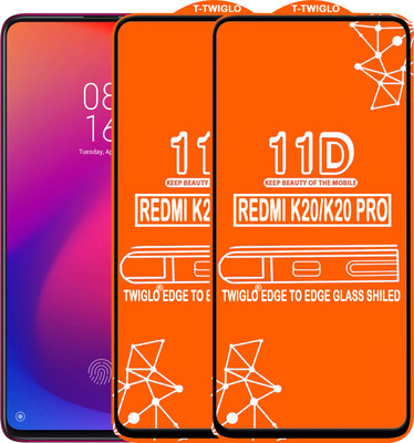TWIGLO Edge To Edge Tempered Glass for Mi K20(Pack of 2)