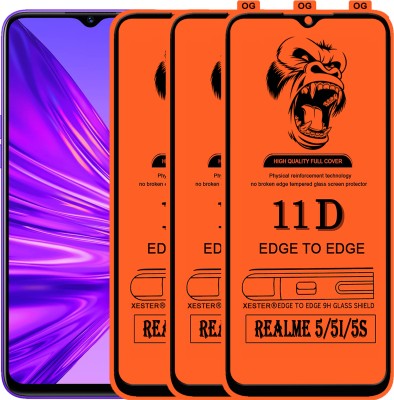 PFOAM Edge To Edge Tempered Glass for REALME 5I(Pack of 3)