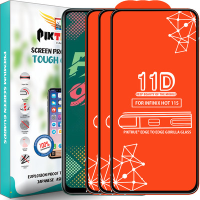 PikTrue Edge To Edge Tempered Glass for Infinix Hot 11S(Pack of 3)