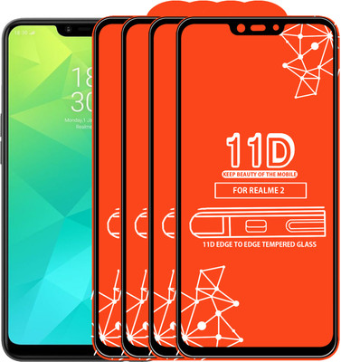 Roxel Edge To Edge Tempered Glass for Realme 2(Pack of 4)