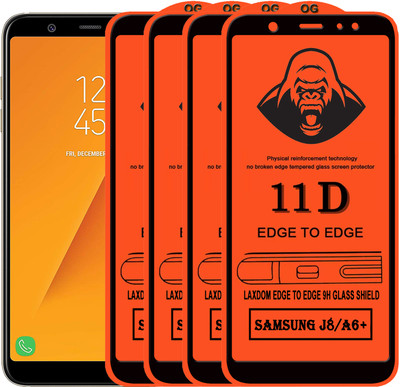Laxdom Edge To Edge Tempered Glass for Samsung Galaxy J8(Pack of 4)