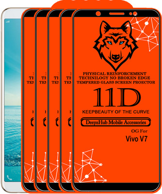 DeepzHub Edge To Edge Tempered Glass for VIVO V7(Pack of 5)