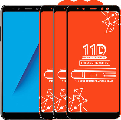 Roxel Edge To Edge Tempered Glass for Samsung Galaxy A8 Plus(Pack of 3)