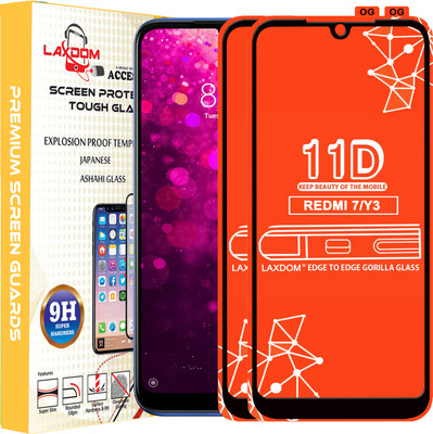 Laxdom Edge To Edge Tempered Glass for REDMI 7(Pack of 2)