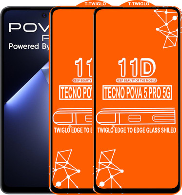 TWIGLO Edge To Edge Tempered Glass for TECNO POVA 5 PRO 5G(Pack of 2)