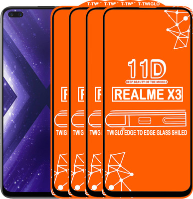 TWIGLO Edge To Edge Tempered Glass for REALME X3(Pack of 4)