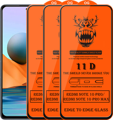 Forego Edge To Edge Tempered Glass for Redmi Note 10 Pro Max(Pack of 3)